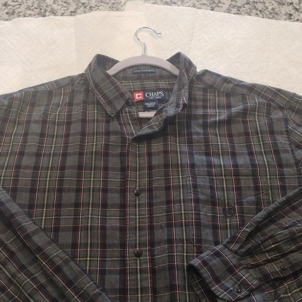 Chaps men's flannel button down long sleeve shirt xxl